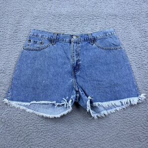VTG Levis 555 Guys Fit 12 Mis Jean Shorts Y2K Light‎ Wash USA Made Irregular